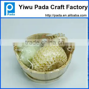 Massage Scrubber &pumice Stone Spa Set in Wood Basket thumbnail-1