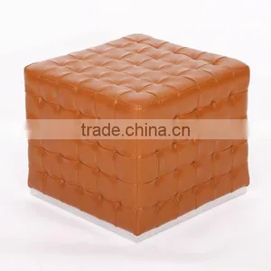 Modern Cube Ottoman Leather Furniture Cube Ottoman thumbnail-3