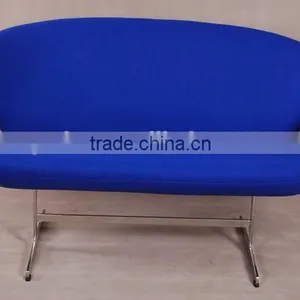 Danish Designer Arne Jacobsen Blue Wool Fabric Elegant Swan Sofa Replica thumbnail-1
