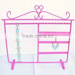Pink Wire Jewelry Organizer for Earrings,Necklaces,Bracelets and Gift Idea thumbnail-1