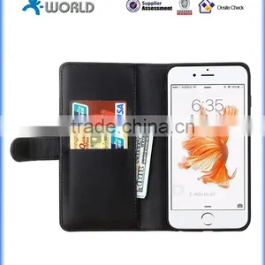 Leather Wallet Case Cover With Detachable Magnetic Hard Case For IPhone 6S thumbnail-4
