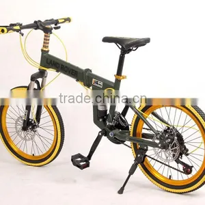 20-inch Folding Mountain Bike 21 Speed High-carbon Steel Full Suspension Folding Bike thumbnail-6