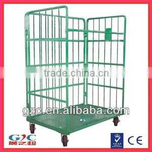 Steel Wire Foldable Rolling Trolley Tool Cart for Warehouse Logistic Workshop thumbnail-1