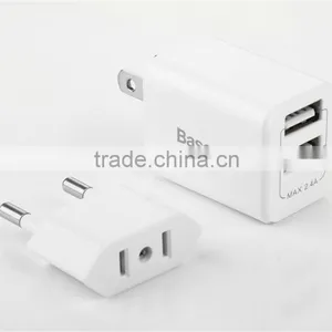 Original BASEUS 2.4A Moblie Phone Charger Universal Quick Charging Adapter Dual USB Output Travel Charger With US /EU Plug thumbnail-6