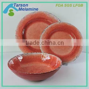 Crack Design Plate Bowl Red Color Dinnerware Set thumbnail-1