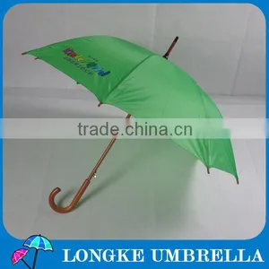 60cm Solid Color Auto Open Wooden Straight Umbrella thumbnail-1
