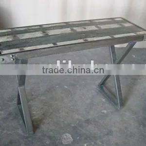 INDUSTRIAL RECYCLE WOOD X DESIGN CONSOLE TABLE thumbnail-1