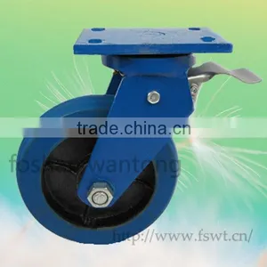 Shock Absorber Heavy Duty Swivel 6" Blue Rubber Caster thumbnail-2