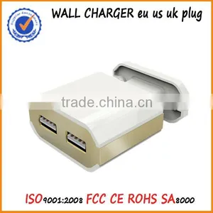 17W 5V/3.4A Dual USB Ports High-Speed AC Wall Charger With Foldable Prong thumbnail-2