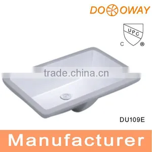 High Quality White Ceramic Rectangle Undercounter Bathroom Sinks DU109E thumbnail-1
