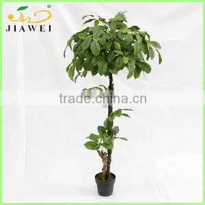 Indoor Artificial Big Leaves Plant Trees Wooden Trunk for Decoration thumbnail-1