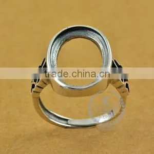 13*18mm 925 Sterling Silver Antiqued Silver Vintage Style Oval Bezel Butterfly Ring Base Blank Supplies DIY Findings 1223063 thumbnail-3