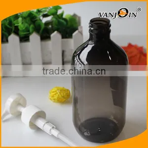 16oz Clear Plastic Boston Round Bottles With Lotion Pumps, Great for Essential Oils, Shampoo, Liquid Soaps thumbnail-6