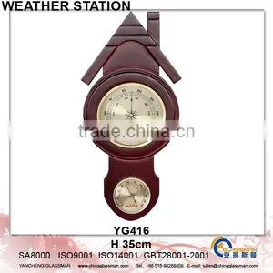 Weather Station With Wood Frame Barometer YG416 thumbnail-1