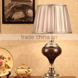 Glass Carving K9 Crystal Decoration Mental Bottom Home Use Table Lamp thumbnail-1