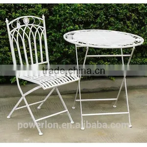 POWERLON Vintage Folding Metal Table Wrought Iron Outdoor Garden Furniture PL08-6332 thumbnail-3