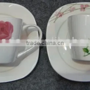 FINE PORCELAIN COFFEE CUP AND SAUCER thumbnail-1