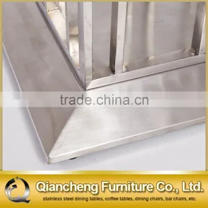 Modern Silver Stainless Steel Dining Table Dining Room Furniture thumbnail-3
