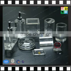 Wholesale Acrylic Square Bathroom Accessories Custom Design PMMA Bathroom Accessory Sets From Shenzhen Yidong thumbnail-3