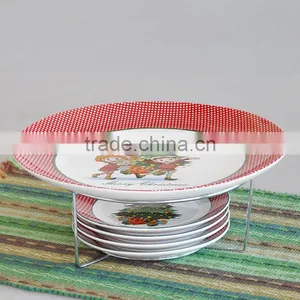 5pcs Ceramic Plate Set With Metal Rack thumbnail-1