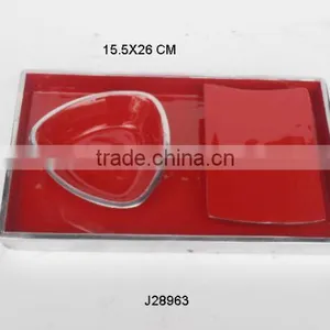 Red Ceramic Like Enamel Cast Aluminium Enamel Bowl With Food Safe Enamel thumbnail-1