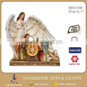 8.5 Inch Resin Craft Religious Items Home Decoration Guardian Angel Statues thumbnail-1