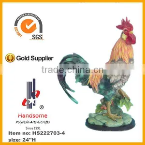 24 Inch Garden Decoration Resin Animal Sculpture Lifelike Standing Rooster thumbnail-1