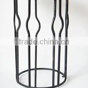 RH-4735 Gramercy Metal Sofa Side Table Wood Top Round Table thumbnail-5