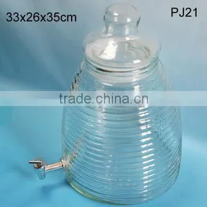 12L ZIBO Clear Bell Big Glass Water Dispenser With Water Faucet/tap PJ21 thumbnail-1