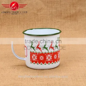 China New Design Popular Cheap White Enamel Camping Mug Wholesale thumbnail-1