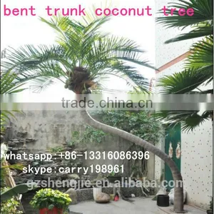 LXY072007 Curved Trunk New Design Artificial Coconut Tree Decoration Outdoor Palm Plants thumbnail-1
