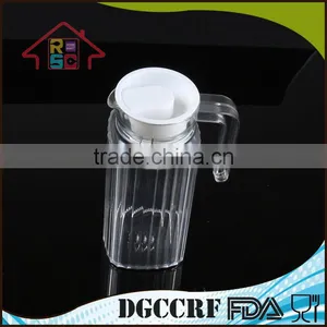 Plastic Jug With Lid For Water Juice Pouring, Plastic Pitcher With Strip Design thumbnail-2
