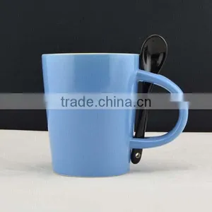Hand Made Cheap Ceramic Mug Ceramic Coffee Mug With Spoon and Handle thumbnail-1