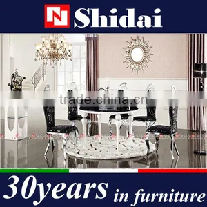 LV-A801A Marble Top Dining Table Round Dining Table Designs thumbnail-1