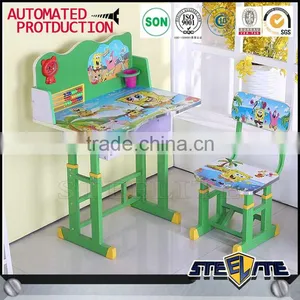 Cheap Height Adjustable Kids Table Student Study Desk Children Desk and Chair Set for Learning Writing thumbnail-6