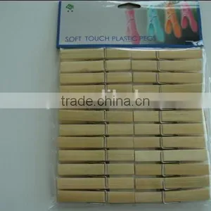 Wooden Bamboo Colourful Clothes Hangers Plastic Clothespin/clothes Peg/clothes Clip thumbnail-1
