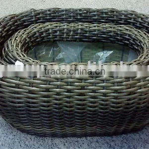 PE Wicker Planter With Plastic Lining thumbnail-1