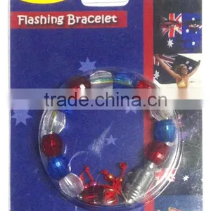 July 4th Independence Day Adjustable Plastic Bead Led Flashing Light Bracelet thumbnail-3