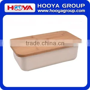 38x21x12 CM Bamboo Fiber Bread Box Bin With Cutting Board Lid Set thumbnail-1