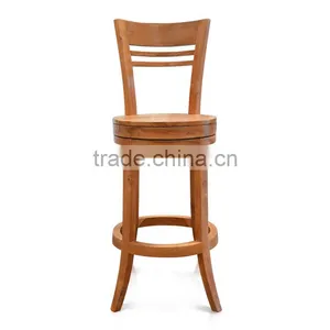 Bar Stool Swivel Neima Teak Wood thumbnail-3