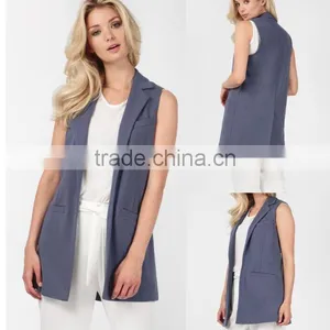 Sleeveless Jacket Bulk Wholesale Perfect Spring Vest Front Pocket Ponte Sleeveless Outdoor Jacket For Girls Fancy thumbnail-1