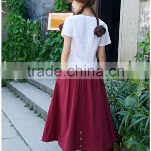 New Arrivals Fashion Women Casual Long Skirts Single-Breasted for Autumn thumbnail-1