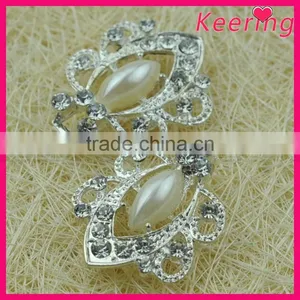 Fashionable Wholesale Crystal Color Pearl Rhinestone Metal Button WBK-1501 thumbnail-2