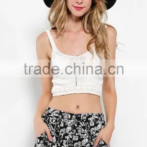 Tribal Woven Floral Crochet Crop Top thumbnail-1