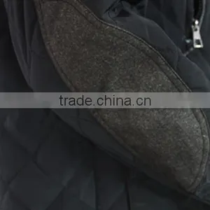 Stand Colar Button and Zipper Multi Pocket Black Jacket With Applique on Sleeve thumbnail-4