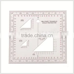 Chinese Manufacturer Military Protractor, Transparent Plastic Square Protractor for Military Training, for Solidier #KMP-2 thumbnail-1