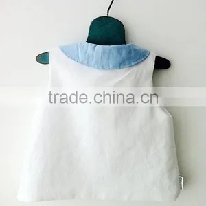 Wholesale Custom New Cute Baby Girl Clothes White Top and Blue Little Shorts thumbnail-4