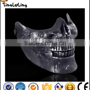 2017 New Popular Horror Halloween PVC Skeleton Skull Half Face Mask thumbnail-2