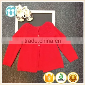 Red Cardigans New Design Girls Sweater Pattern Cardigan Knitwear Wholesale Children Dark Pink Cardigan of Stock thumbnail-1