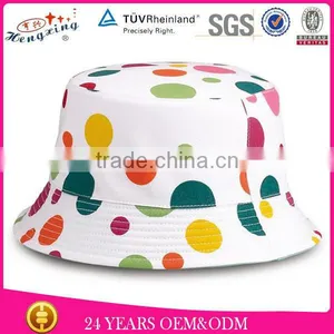 Cotton Dot Dot Printed Material Bucket Bat For Spring thumbnail-1